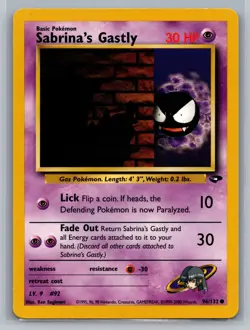 Sabrina's Gastly (96) Gym Challenge #096/132 Common Pokemon Card - Image 1