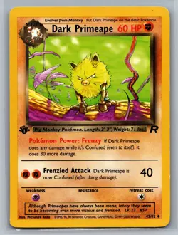 Dark Primeape Team Rocket #43/82 Uncommon 1st Edition Pokemon Card - Image 1