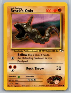 Brock's Onix (69) Gym Heroes #069/132 Common Pokemon Card - Image 1