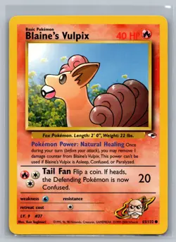 Blaine's Vulpix Gym Heroes #065/132 Common Pokemon Card - Image 1