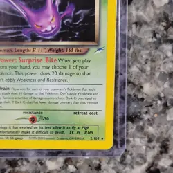 Pokemon TCG Dark Crobat Neo Destiny 2/105 Holo Rare Unlimited Eng Stage 2 - Image 4
