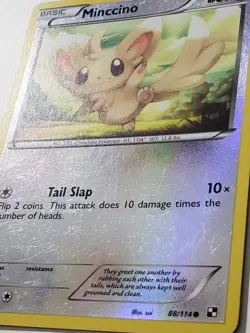 REVERSE HOLO Minccino 88/114 LP / VLP - Black White Pokemon Card - sui Art - Image 2