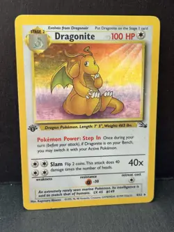 Dragonite 4/62 Fossil Holo 1st Edition Pokemon - Image 1