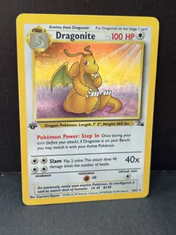 Dragonite 4/62 Fossil Holo 1st Edition Pokemon - Image 3