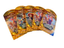 x5 Disney Lorcana: Wilds Unknown Sleeved Booster Pack! Sealed! New! - Image 1