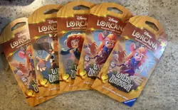 x5 Disney Lorcana: Wilds Unknown Sleeved Booster Pack! Sealed! New! - Image 2