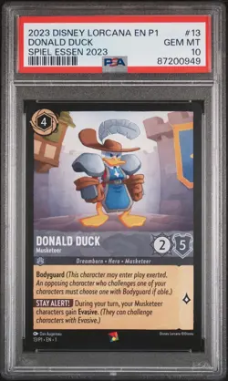 2023 DISNEY LORCANA EN P1-PROMO SPIEL ESSEN 2023 DONALD DUCK - MUSKETEER PSA 10 - Image 1