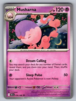 Musharna 036/086 Uncommon SV: Black Bolt Pokemon TCG NM - Image 1