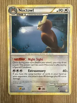 Pokemon TCG Noctowl Heartgold Soulsilver 8/123 Regular Exclusive DMG - Image 1