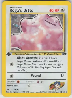 Pokemon TCG Koga's Ditto Holo Rare Gym Challenge 010/132 - Image 1