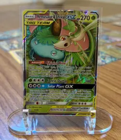 Pokemon TCG - Venusaur & Snivy GX 1/236 Ultra Rare Holo SM - Cosmic Eclipse NM - Image 1