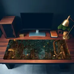 Steampunk Forest Themed Playmat | Unofficial MTG Mat | TCG Playmat - Image 3