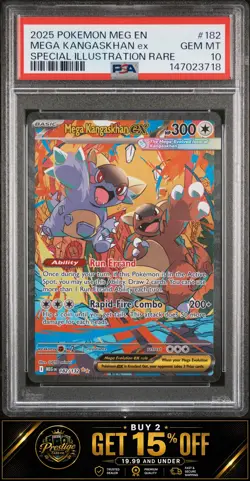 2025 POKEMON MEG EN-MEGA EVOLUTION #182 MEGA KANGASKHAN EX PSA 10 - Image 1