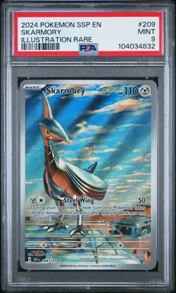 2024 POKEMON SSP EN-SURGING SPARKS ILLUSTRATION RARE #209 SKARMORY PSA 9 - Image 1