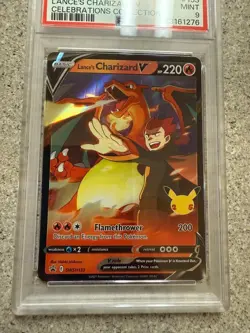 2021 POKEMON LANCE'S CHARIZARD V SWSH133 BLACK STAR PROMO 133 CELEBRATIONS PSA 9 - Image 3
