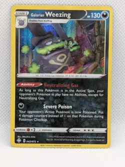 GALARIAN WEEZING 042/072 HOLO R SHINING FATES POKEMON HOLO LP GALARIAN WEEZING - Image 1