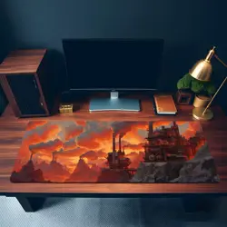 Steampunk Mountain Themed Playmat | Unofficial MTG Mat | TCG Playmat - Image 3