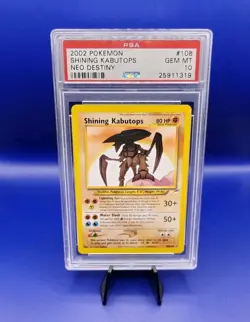 Shining Kabutops 108/105 Neo Destiny Pokemon Card WOTC TCG 2002 Graded PSA 10 - Image 1