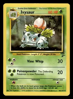 Ivysaur 44/130 Uncommon Base Set 2 Pokemon Card - 1 - Image 1