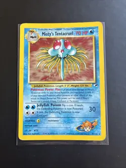 Pokemon TCG Misty's Tentacruel Gym Heroes 10/132 Holo Rare HP - Image 1