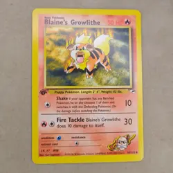NM Near Mint Pokemon TCG Blaine's Growlithe Gym Heroes 1st First Edition 35/132 - Image 1