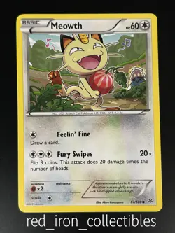 Meowth 67/108 Common Roaring Skies XY Pokemon Card 2015 - Image 1