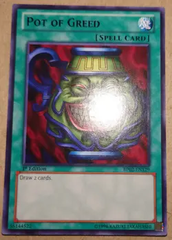 POT OF GREED BLACK RARE YuGiOh BP02-EN129 1st Edition - Image 1
