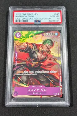 One Piece Japanese Roronoa Zoro P-045 PSA 10 GEM MINT Meetup Event Promo - Image 1