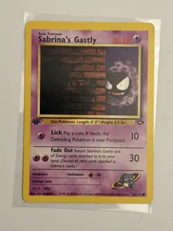 Pokemon 1st Edition Gym Challenge - Sabrina's Gastly 96/132 - Common - LP - Image 1