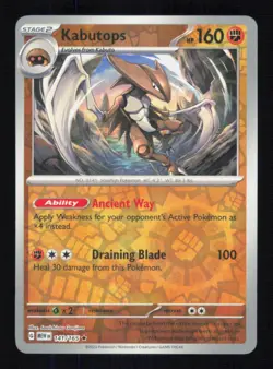 Kabutops 141/165 Reverse Holo 151 Pokemon Near Mint - Image 1