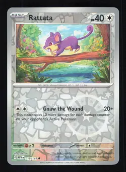 RATTATA 019/165 REVERSE HOLO 151 POKEMON NEAR MINT - Image 1