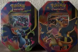 2 Pokemon TCG Mega Charizard X + Y ex Tin Bundle Sealed New - Image 1