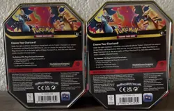 2 Pokemon TCG Mega Charizard X + Y ex Tin Bundle Sealed New - Image 2