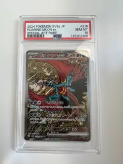 Pokemon PSA 10 Roaring Moon Ex 218/187 JP Terastal Festival Ex Special Art Rare - Image 4