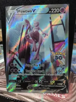 The Pokemon Company Mewtwo V Pokemon GO Full Art Holo Ultra Rare 072/078 EN 220 - Image 1