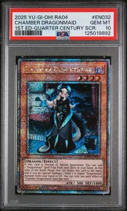 2025 YU-GI-OH! RA04-QUARTER CENTURY STAMPEDE #EN032 CHAMBER DRAGONMAID PSA 10 - Image 1