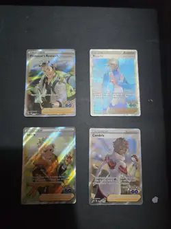 Pokemon TCG | Pokemon Go SWSH Black Star Promos Full Art Trainer X4 Card Bundle - Image 1