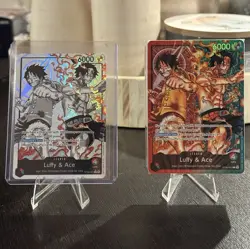 Bandai One Piece Luffy & Ace ST30-001 Leader Parallel and ST30 deck NM - Image 1