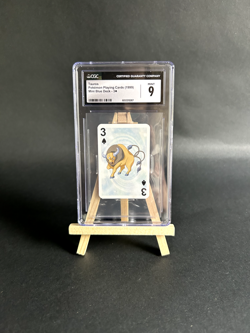 Tauros Pokemon Playing Card - 1999 Mini Blue Deck - 3 of Spades- POP 2 - Image 1