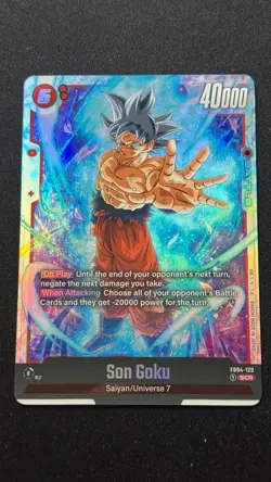 Dragon Ball Super Card Game Fusion World Son Goku Card FB04-129 SCR - Image 1