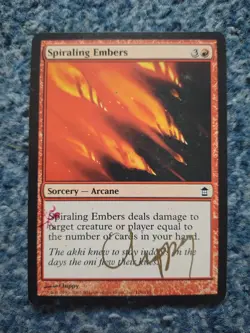 MAGIC THE GATHERING MTG: 1x SPIRALING EMBERS SIGNED CHIPPY (IN GOLD) SAVIORS LP - Image 1