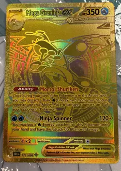 Mega Greninja ex 122/086 Mega Hyper Rare ME04: Chaos Rising Pokemon NM - Image 1