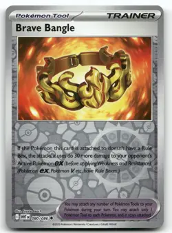 BRAVE BANGLE 080/086 UNCOMMON REVERSE HOLO WHITE FLARE POKEMON NEAR MINT - Image 1