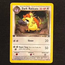 Dark Raticate 51/82 Common Team Rocket Pokemon 1st Edition Lightly Played - Image 1