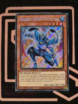 BLGG-EN029 Masked HERO Fountain Secret Rare 1st Edition YuGiOh - Image 1