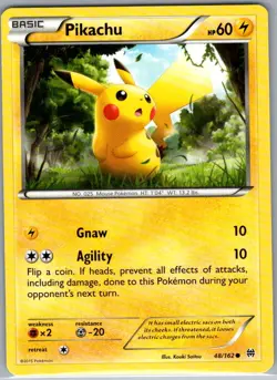 Pikachu 48/162 Non Holo XY - BREAKthrough - Pokemon Card - NM - Image 1