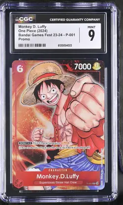Monkey D. Luffy P-001 CGC 9 Mint Promotional Cards One Piece Card - Image 1