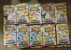 10x Pokemon TCG PRISMATIC EVOLUTIONS Factory Sealed Booster Packs Lot - Image 1