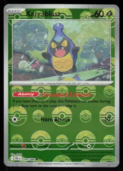 Karrablast (Poke Ball Pattern) 009/086 Holo Common Black Bolt Pokemon Near Mint - Image 1