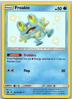 Froakie SV11/SV94 Shiny Rare Hidden Fates Shiny Vault Pokemon NM - Image 1